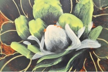 ビンテージ家具　美品　漆工芸品　四曲一隻　牡丹　松　鷹　漆絵が素晴らしい!裏表で異なる絵柄が楽しめる屏風(衝立て、衝い立て、衝立、パーテーション、仕切り、ヴィンテージ)(R-080686)