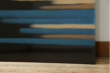 和風ビンテージ　輪島塗り　漆絵　迫力のある鶴の絵柄が目を惹く折り畳み衝立(衝立て、つい立て、衝い立て、パーテーション、仕切り、ヴィンテージ)(定価約180万円)(R-080688)