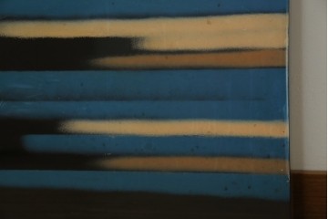 和風ビンテージ　輪島塗り　漆絵　迫力のある鶴の絵柄が目を惹く折り畳み衝立(衝立て、つい立て、衝い立て、パーテーション、仕切り、ヴィンテージ)(定価約180万円)(R-080688)