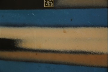 和風ビンテージ　輪島塗り　漆絵　迫力のある鶴の絵柄が目を惹く折り畳み衝立(衝立て、つい立て、衝い立て、パーテーション、仕切り、ヴィンテージ)(定価約180万円)(R-080688)