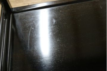 和製ビンテージ　美品　最高級　国産職人手作り　黒檀(コクタン)材　漆塗りの品のある佇まいが美しい蒔絵入り飾り棚(茶棚、戸棚、収納棚、違い棚、ヴィンテージ)(定価約150万円)(R-080689)