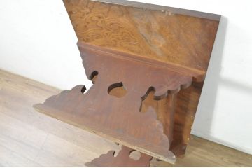 和製アンティーク　上手物!!　総欅(ケヤキ)材　天板上杢(玉杢)　時代の流れを感じる素朴な佇まいが魅力的な引き出し付き文机( ローテーブル、座卓、座机、センターテーブル)(R-080690)