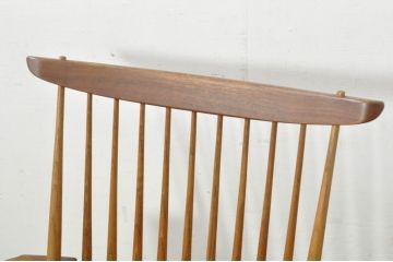 和製ヴィンテージ　小田急ハルク購入　ジョージナカシマ　LOUNGE ARM(ラウンジアーム)　One Arm(ワンアーム、片肘)　CN103　モダンに洗練された右アーム付きラウンジチェア(ジョージ・ナカシマ、アームチェア、イス、椅子、板座チェア、ビンテージ)(R-080693)