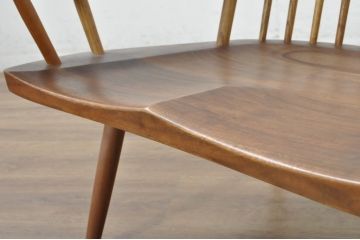 和製ヴィンテージ　小田急ハルク購入　ジョージナカシマ　LOUNGE ARM(ラウンジアーム)　One Arm(ワンアーム、片肘)　CN103　モダンに洗練された右アーム付きラウンジチェア(ジョージ・ナカシマ、アームチェア、イス、椅子、板座チェア、ビンテージ)(R-080693)