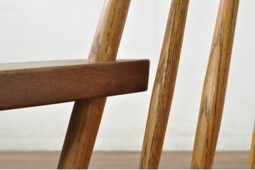 和製ヴィンテージ　小田急ハルク購入　ジョージナカシマ　LOUNGE ARM(ラウンジアーム)　One Arm(ワンアーム、片肘)　CN103　モダンに洗練された右アーム付きラウンジチェア(ジョージ・ナカシマ、アームチェア、イス、椅子、板座チェア、ビンテージ)(R-080693)