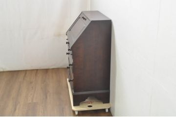 中古　北海道民芸家具　シンプルなデザインが魅力のライティングビューロー(ワークデスク、簿記机、在宅ワーク、在宅用、引き出し、店舗什器)(R-080699)