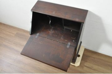 中古　北海道民芸家具　シンプルなデザインが魅力のライティングビューロー(ワークデスク、簿記机、在宅ワーク、在宅用、引き出し、店舗什器)(R-080699)