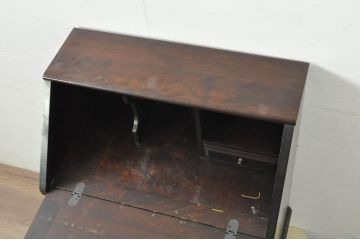 中古　北海道民芸家具　シンプルなデザインが魅力のライティングビューロー(ワークデスク、簿記机、在宅ワーク、在宅用、引き出し、店舗什器)(R-080699)