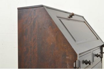 中古　北海道民芸家具　シンプルなデザインが魅力のライティングビューロー(ワークデスク、簿記机、在宅ワーク、在宅用、引き出し、店舗什器)(R-080699)