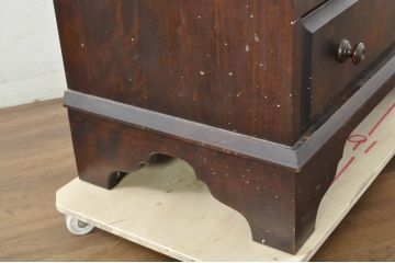 中古　北海道民芸家具　シンプルなデザインが魅力のライティングビューロー(ワークデスク、簿記机、在宅ワーク、在宅用、引き出し、店舗什器)(R-080699)