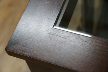 中古　希少な廃番品　北海道民芸家具　クラシカルな雰囲気の小振りなキャビネット(収納棚、戸棚、サイドキャビネット、飾り棚、陳列棚、店舗什器)(R-080701)