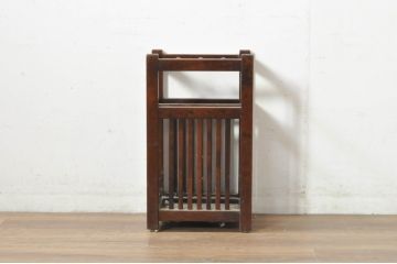 和製ビンテージ　希少な廃番品　北海道民芸家具　やさしい木のぬくもりが魅力的な傘立て(アンブレラスタンド、かさ立て、ヴィンテージ)(R-080705)