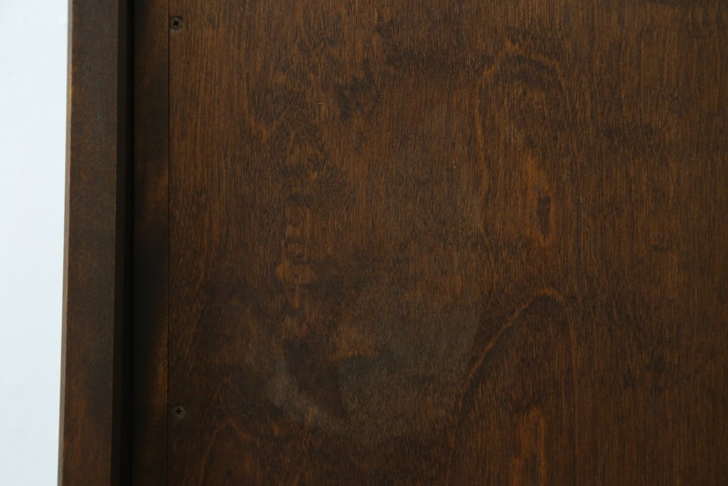 和製ヴィンテージ　北海道民芸家具　シックな色合いが上品な印象のキャスター付きスタンドミラー　(R-080706)