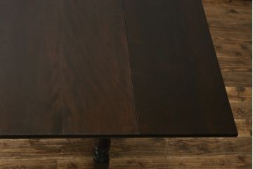 和製ビンテージ　松本民芸家具　D型バタフライ卓子　挽き物加工の脚が目を惹くバタフライテーブル(エクステンションテーブル、ダイニングテーブル、2人掛け、4人掛け、ヴィンテージ)(定価約38万円)(R-080709)