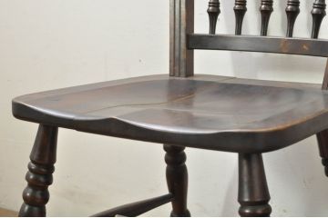 和製ビンテージ　松本民芸家具　クラシカルなダイニングづくりにぴったりの安川式スピンドルチェア3脚セット(板座チェア、ダイニングチェア、椅子、イス、ヴィンテージ、バラ売り可能)(R-080710)