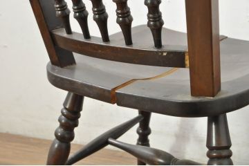 和製ビンテージ　松本民芸家具　クラシカルなダイニングづくりにぴったりの安川式スピンドルチェア3脚セット(板座チェア、ダイニングチェア、椅子、イス、ヴィンテージ、バラ売り可能)(R-080710)