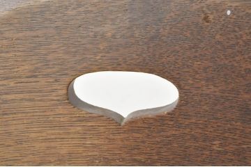 和製ビンテージ　希少デザイン　個性的なデザインのナラ材ラッシチェア1脚(ダイニングチェア、椅子、イス、ヴィンテージ、検索ワード:吉田璋也)(R-080715)