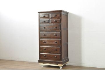 中古　美品　北海道民芸家具　HM535 小物タンス　小物収納におすすめ!! 和と洋どちらにも馴染むデザインが魅力のチェスト(整理箪笥、収納箪笥、引き出し)(定価約26万円)(R-080717)