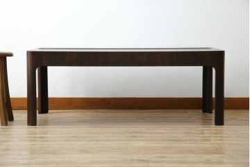 和製ビンテージ　希少　天童木工　HACO(ハコ)　ローズウッド　剣持勇　ジャパニーズモダンデザインのローテーブル(センターテーブル、リビングテーブル、ヴィンテージ)(R-080724)