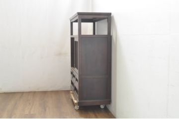 和製ビンテージ　松本民芸家具　530型　和の雰囲気が魅力的な茶タンス(茶棚、飾り棚、戸棚、収納棚、サイドキャビネット)(定価約43万円)(R-080727)