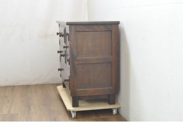 中古　北海道民芸家具　ドレッサーリメイク　洗練された佇まいが魅力のサイドボード(リビングボード、引き出し、サイドキャビネット)(R-080728)