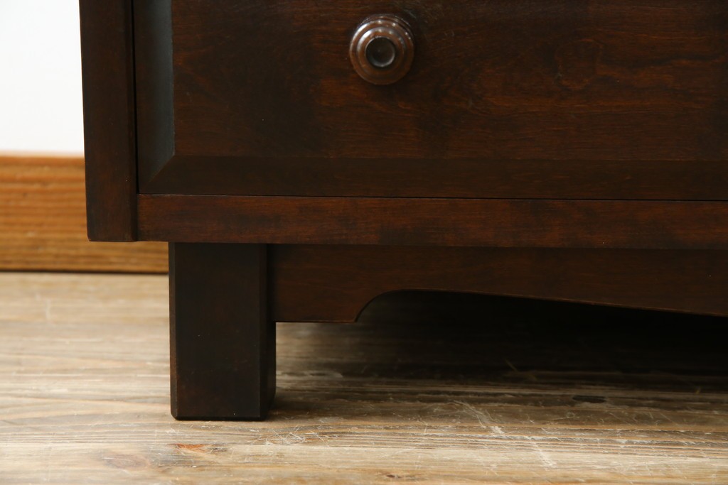 中古　北海道民芸家具　ドレッサーリメイク　洗練された佇まいが魅力のサイドボード　(R-080728)