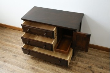 中古　北海道民芸家具　ドレッサーリメイク　洗練された佇まいが魅力のサイドボード　(R-080728)