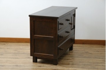 中古　北海道民芸家具　ドレッサーリメイク　洗練された佇まいが魅力のサイドボード　(R-080728)