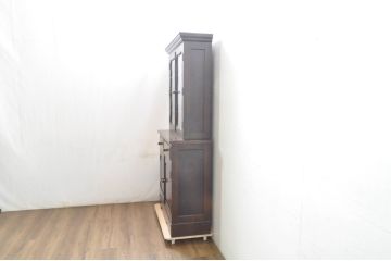 和製ビンテージ　松本民芸家具　#58型　お洒落な扉のデザインが印象的な食器棚(カップボード、収納棚、戸棚、ヴィンテージ)(定価約55万円)(R-080729)