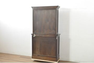 和製ビンテージ　松本民芸家具　#58型　お洒落な扉のデザインが印象的な食器棚(カップボード、収納棚、戸棚、ヴィンテージ)(定価約55万円)(R-080729)