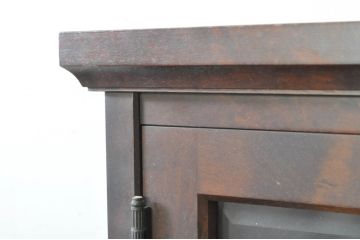 中古　北海道民芸家具　HM160K　美しい木肌とシックな佇まいが魅力的なキャビネット(食器棚、収納棚、戸棚、カップボード、飾り棚、本箱)(R-080732)