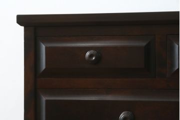 中古　北海道民芸家具　天板リメイク　シックな色合いで落ち着いた空間を演出するサイドキャビネット(サイドボード、収納棚、戸棚)(R-080734)
