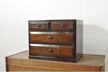 中古　松本民芸家具　立体的なデザインが魅力の凸面小引き出し(卓上収納、小物収納)(R-080738)