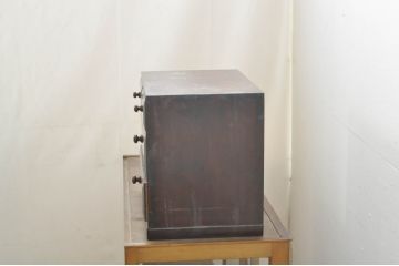 中古　松本民芸家具　立体的なデザインが魅力の凸面小引き出し(卓上収納、小物収納)(R-080738)
