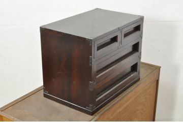 中古　松本民芸家具　523型　シンプルで上品な佇まいが魅力的な金具付き小抽斗(小引き出し、チェスト、卓上収納、小物収納、小抽出)(定価約15万円)(R-080739)