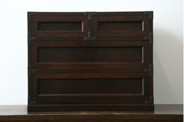 中古　松本民芸家具　523型　シンプルで上品な佇まいが魅力的な金具付き小抽斗　定価約15万円　(R-080739)