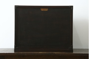 中古　松本民芸家具　523型　シンプルで上品な佇まいが魅力的な金具付き小抽斗　定価約15万円　(R-080739)