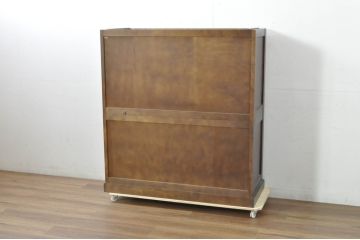 中古　美品　北海道民芸家具　深みのある木の色合いが美しい衣装盆付きサイドチェスト(和たんす、衣装タンス、着物箪笥、収納箪笥、引き出し)(R-080741)