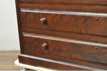 中古　美品　北海道民芸家具　深みのある木の色合いが美しい衣装盆付きサイドチェスト(和たんす、衣装タンス、着物箪笥、収納箪笥、引き出し)(R-080741)