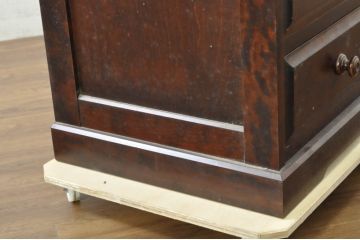 中古　美品　北海道民芸家具　深みのある木の色合いが美しい衣装盆付きサイドチェスト(和たんす、衣装タンス、着物箪笥、収納箪笥、引き出し)(R-080741)