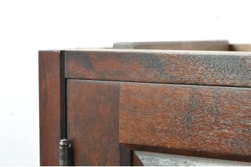 中古　美品　北海道民芸家具　深みのある木の色合いが美しい衣装盆付きサイドチェスト(和たんす、衣装タンス、着物箪笥、収納箪笥、引き出し)(R-080741)