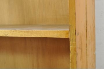 和製アンティーク　レトロな雰囲気あふれる古い図書館の大きな本棚(ブックシェルフ、飾り棚、収納棚、陳列棚、書棚)(R-080745)