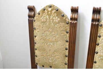中古　美品　最高級　イタリア輸入家具　品のある佇まいが素敵なハイバックダイニングチェア6脚セット(サロンチェア、椅子、イス、バラ売り可能)(定価6脚で約112万円)(R-080752)