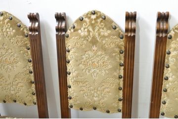 中古　美品　最高級　イタリア輸入家具　品のある佇まいが素敵なハイバックダイニングチェア6脚セット(サロンチェア、椅子、イス、バラ売り可能)(定価6脚で約112万円)(R-080752)