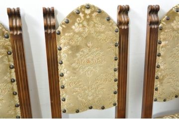 中古　美品　最高級　イタリア輸入家具　品のある佇まいが素敵なハイバックダイニングチェア6脚セット(サロンチェア、椅子、イス、バラ売り可能)(定価6脚で約112万円)(R-080752)
