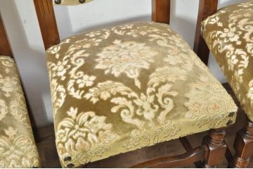 中古　美品　最高級　イタリア輸入家具　品のある佇まいが素敵なハイバックダイニングチェア6脚セット(サロンチェア、椅子、イス、バラ売り可能)(定価6脚で約112万円)(R-080752)