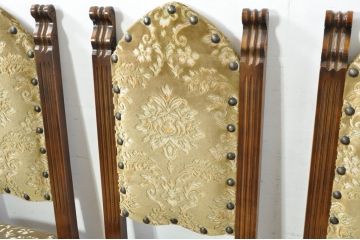 中古　美品　最高級　イタリア輸入家具　品のある佇まいが素敵なハイバックダイニングチェア6脚セット(サロンチェア、椅子、イス、バラ売り可能)(定価6脚で約112万円)(R-080752)