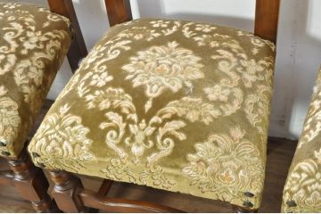中古　美品　最高級　イタリア輸入家具　品のある佇まいが素敵なハイバックダイニングチェア6脚セット(サロンチェア、椅子、イス、バラ売り可能)(定価6脚で約112万円)(R-080752)