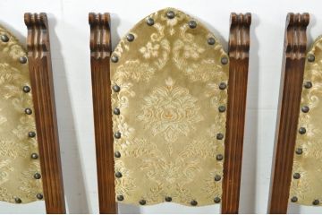 中古　美品　最高級　イタリア輸入家具　品のある佇まいが素敵なハイバックダイニングチェア6脚セット(サロンチェア、椅子、イス、バラ売り可能)(定価6脚で約112万円)(R-080752)