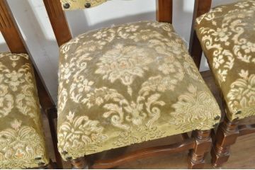 中古　美品　最高級　イタリア輸入家具　品のある佇まいが素敵なハイバックダイニングチェア6脚セット(サロンチェア、椅子、イス、バラ売り可能)(定価6脚で約112万円)(R-080752)